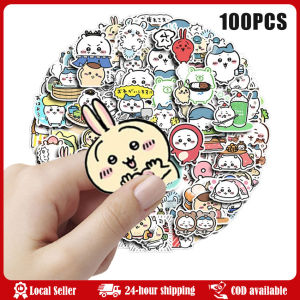 100pcs Cute Chiikawa Hachiware Usagi Stickers Kawaii Anime Decals Laptop Luggage Scrapbook Water Bottle Stickers Kids Toys Cartoon Adorable Waterproof Stationery Sticker Light Color Series Exclusive Design School Supplies High Quality
