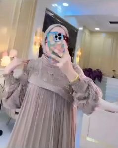 Syaila Dress Ceruty Babydoll Premium Brukat Gamis Kondangan Ibu Ibu Model Terbaru Kekinian 2023