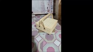 Rantang Kotak dari Bambu Anyaman Mata Itik Ukuran 30 cm x 30 cm
