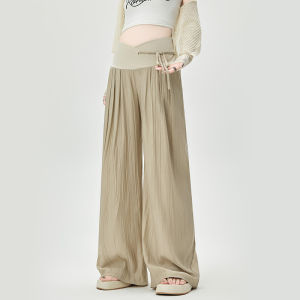 MIDULI | Maternity Palazzo Pants for Short Figure Breathe-Easy Casual Spring Summer Wear