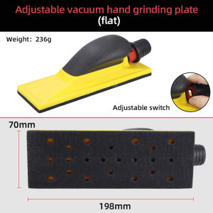HIFESON 70x198mm Manual Sanding Disc Holder Square Sandpaper Backing Vacuum Abrasive Block For CarWall Polishing