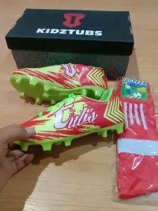 KIDZTUBS Sepatu Bola Anak Paket Komplit Sepatu Bola Tas Skin Deker Kaos Kaki Usia 6-10 Tahun Size 28 29 30 31 32 33 34 35 36 37 KDZ1646122324