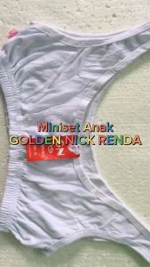 3 Pcs Miniset Minibra Anak Perempuan Golden Nick MS10 Renda Depan Bahan Katun Ukuran M L XL