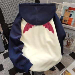 American Chic Hong Kong Style Letter Hoodie Sleeveless Long Sleeve Overhead Loose Fit Streetwear Mid-Length Polyester Cotton Blend