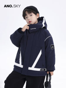 Another Sky Brand Boys Winter Jacket Thickened Short down Coat Korean Style Polyester Fiber White Duck down Filling Coat