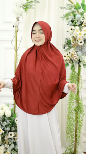 MUDAHHIJAB Hijab Bergo Jumbo Tali ulir Bentuk Kepang Syari Polos Bahan Jersey Serena (Jumbo Kepang)