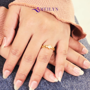 MEILYN Cincin Kawin Tunangan Wanita Angela Infinity GG6 Lapis Emas 18K 0221220151