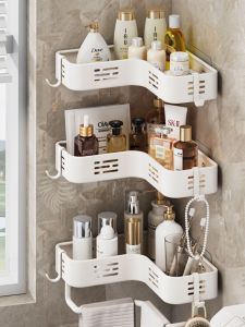 Bathroom Triangle Storage Rack No Drilling Shower Gel Shower Room Toilet Corner Basket Bathroom Organization from China