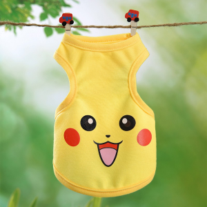 Pet cute comic cartoon printed vest clothes Pet Accessories