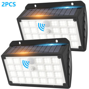 104 LED Solar Light Outdoor 3 Modes Wall Lamp PIR Motion Sensor Street Light for Garden Decorationfor
