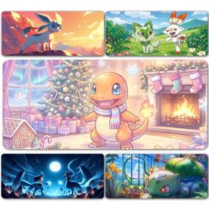 Bandai | Pokemon Sylveon Gaming Mouse Pad Large Desk Mat 2MM Stitched Edge Non Slip Rubber Base Keyboard Pad Office Laptop Table Decor