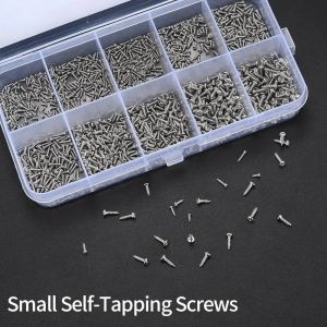 1200Pcs Mini Self-Tapping Electronic Screws kit DIY Sunglasses Watch Repair Screws with Tweezers M1/M1.2/M1.4/M1.7