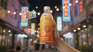 Korea Baskin-Robbins Rainbow Sorbet Water - Orange Flavor - 500ml - 73 kcal per bottle - Cool Crunch Experience - Refreshing Beverage - Ideal for Summer