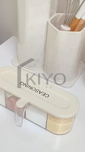 KIYO Rak Tempat Bumbu Dapur Estetik Elegan Cantik Bahan Akrilik Serbaguna
