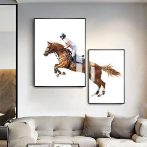 Luxury Modern Minimalist Black and White Equestrian Decorative Wall Art
