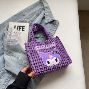 กระเป๋ามินิสี่เหลี่ยมการ์ตูน Mekako น่ารักพร้อมสายสะพายไหล่รากเดี่ยวและซิปปิดซับในผ้าฝ้ายโพลีเอสเตอร์เนื้อนุ่มสําหรับการใช้ลําลอง