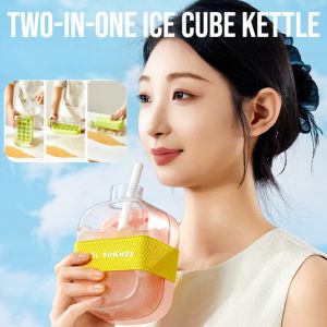 Two-In-One Ice Cube Kettle Portable Ice Ball Maker Bottle Kitchen Making Ice Box Ice Ball Maker