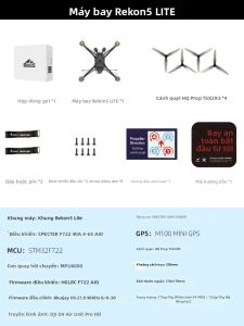 HGLRC | Máy bay không người lái FPV Rekon 5 5 inch với hệ thống truyền hình ảnh DJI O4PRO cho khả năng chụp ảnh trên không độ phân giải cao 4K.