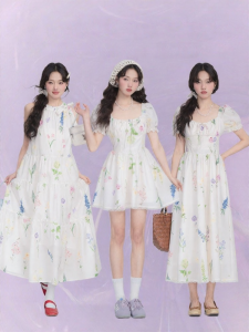 loveheynew | Đầm Trà Nữ In Hoa Dầu Sơn Pháp Đẹp Độc Đáo