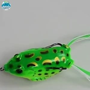 High-Quality Soft Plastic Frog Lure with Double Hook and 3D Eyes High Carbon Steel Hook 45° Water Angle - New