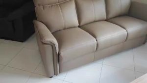 HiiLiving LARRY PU Leather Sofa 1 2 3 Seater Brown Steel Legs 1 Seater Recliner