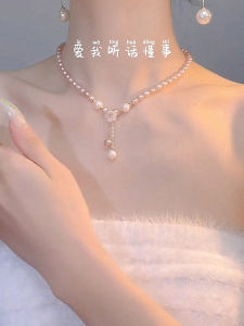 Fashionable Exaggerated Korean Style Pearl Flower Necklace Womens Luxury Choker Elegant Personality Jewelry Accessory