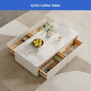 High-End Minimalist Living Room Rock Slab Coffee Table TV Cabinet