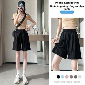 La Chapelle | Quần Short A-Line Phồng Yamamoto Mát Mẻ Màu Trắng Đơn Giản