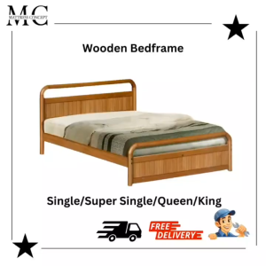 【LOCAL SELLER】RADON SOLIDWOOD WOODEN BEDFRAME SINGLE/SUPER SINGLE/QUEEN/KING FREE DELIVERY