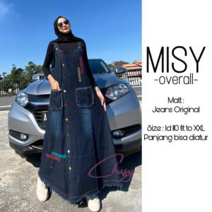 Missy Overall Jeans Jumpsuit Wanita Jumbo Baju Terusan Wanita Terbaru No Inner Manset