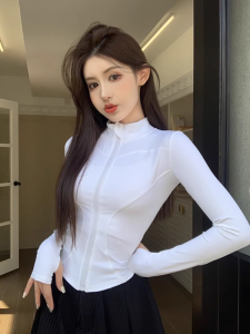Breathable Sun Protection Sporty Womens Top Slim Fit for Summer