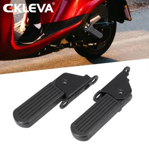 EKLEVA 2PCS Electric Moped Front Pedal Scooter Front Foldable Pedal Leg Support Pad Thickened Steel Plate Ebike Accessories