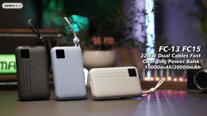 MTech REMAX CCC Certified Powerbank 10000mAh 20000mAh 3C Power bank 22.5W Fast Charging Portable Charger Built in Cable