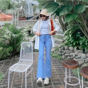 Cutbray jeans wanita highwaist stretch - celana cutbray jeans wanita - celana wanita terbaru - Celana jeans Cutbray bahan melar - Celana Wanita