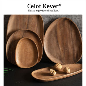 Irregular Walnut Wooden Coffee and Snack Tray