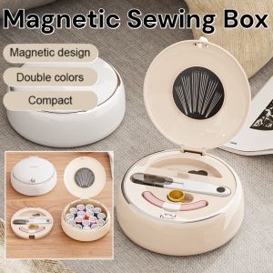 Magnetic Sewing Box Portable Needle Thread Box DIY Hand Embroidery Sewing Kit Anti-Lost Home Sewing Accessories