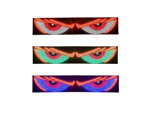 USB Powered Devil Eye Car Stickers - Anime JDM Style Decorative Vinyl Decals for Windows/Bumper (1 Pair) with Dynamic LE