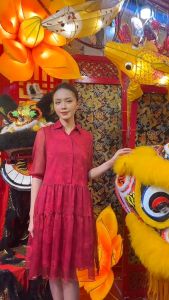 [Voucher 15% MOV 199K cap 100K  Đầm nữ HeraDG thiết kế dáng suông tay lỡ họa tiết độc quyền chất liệu tơ cao cấp SDPBC8157