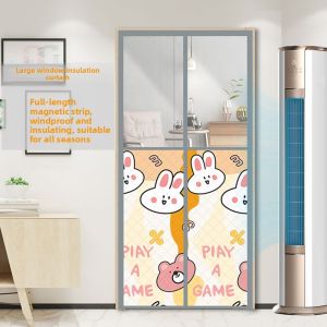 Warmth Retention Windproof Cotton Door Curtain Magnetic Oil Smoke Barrier Heat Insulation Home Use Thermal Door Curtain