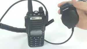 Baofeng Dual PTT Microphone Speaker Shouler Mic Earphone Two-Way Radio For Walkie Talkie UV-82 Series