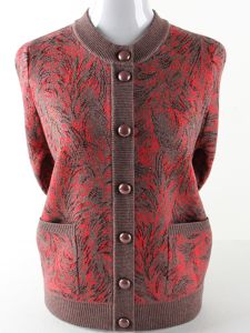 Thickened Warmth Woolen Cardigan Coat for Middle-Aged And Elderly in Autumn And Winter Fashionable New Years Style Pocket Detail Loose Fit