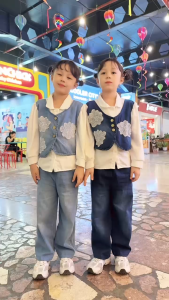 Dungdungkids Setelan Anak Jeans Floryn Rompi Bordir Bunga 3 - 14 Tahun