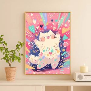 Kayou | Acrylic Paint By Numbers Colorful and Cute Cat Painting By Numbers on Canvas Coloring By Number for Adults Paint Digital Art