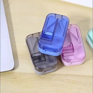1/2Pcs Multifunctional Medicine Tablet Cutter Pill Cutter Tablet Storage Box Medication Splitter Mini Portable Pill Dispenser+~
