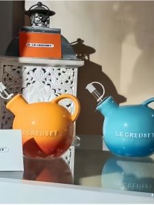 Boutique Exported to France Rainbow Ceramic Oil Vinegar Pot 2-Piece Gift Box Seasoning Box Kitchen Household Set