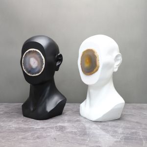 New Chinese Style Agate Face Sample Room Sales Office Bedroom Study Living Room Dining Table TV Cabinet Entrance Decorations