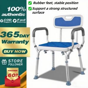 Backrest Shower Chair Elderly Bath chair shower chair Bathroom Aluminum Alloy with Armrests Rust-proof aluminum alloy shower chair bathroom toilet shower chair shower chair stool Medical Supply