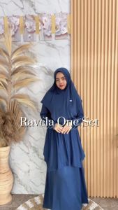 RAVELA One Set Rok Jersey free Hijab Bergo setelan terbaru 3in1 busui