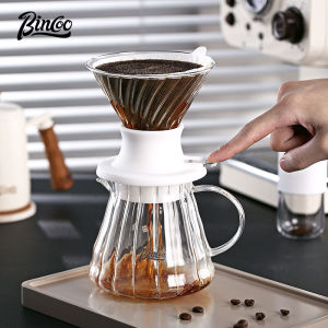 Bincoo Coffee Smart Filter Cup Coffee Dripper Set Hand Coffee Sharing Pot Set Filter Funnel Extract V60 Glass Home