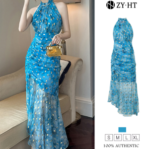 ZYHT EraVogue Womens Dresses Blue Dresses Fishtail Dresses Necktie Dresses Work Dresses Hiso Dresses Vintage Dresses Work Dresses Party Dresses Evening Dresses 91192